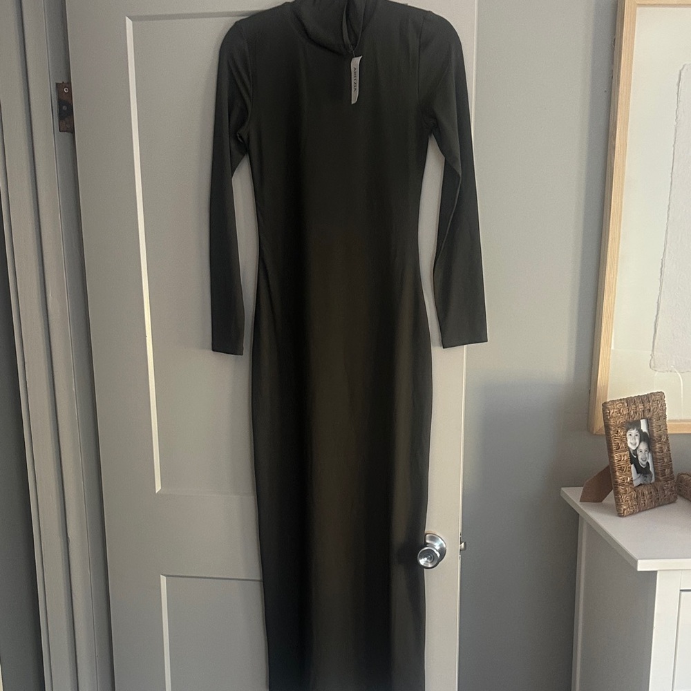 Aritzia CONTOUR SERIES Long Sleeve Dress! Never worn! OLIVE